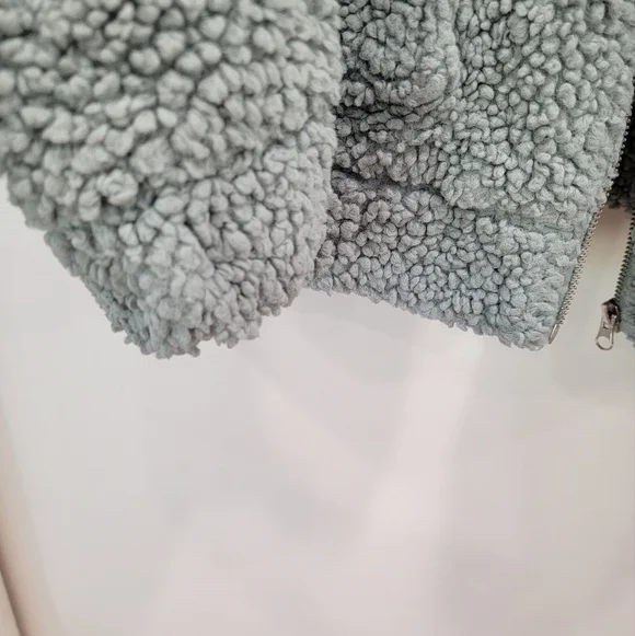 Wild Fable Teddy Sherpa Faux Fur Jacket Blue Haze XS/S Oversized - Picture 7 of 10